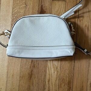 White leather coach bag